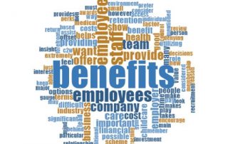 Employee benefits research word cloud